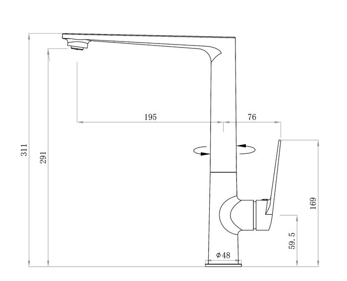 Zevio Sink Mixer Matt Black Rose Gold Z13KMRG