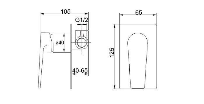 Zevio Shower Wall Mixer Brush Nickel Z13SMBN