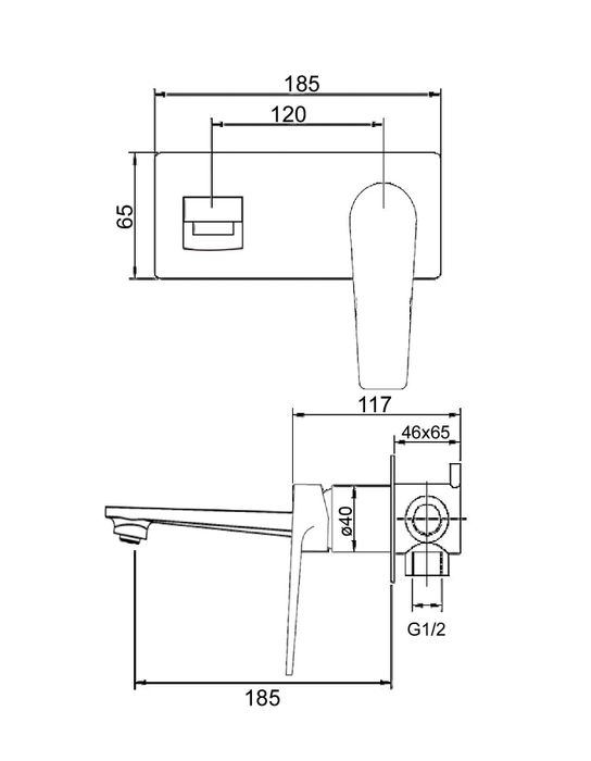 Zevio Wall Basin Mixer Chrome Z13WBM