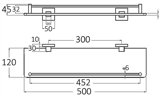 Builder Frosted Glass Shelf IS1210