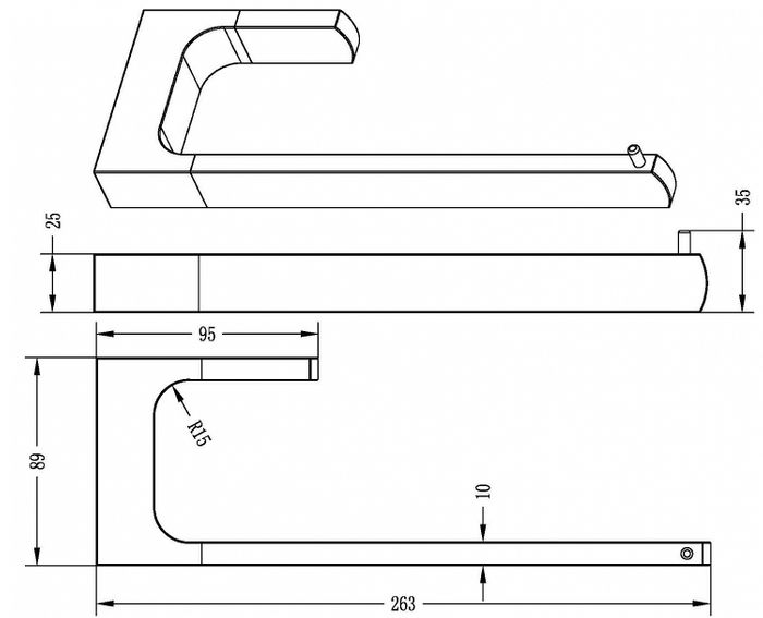 Taran Towel Bar Blk IS3609B