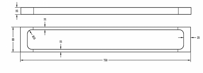 Taran Single TowelRail 750 Ch IS3613