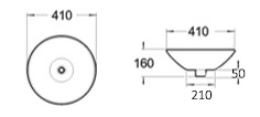 Semi InsertBasin 410x410 Chrom IS7741CH