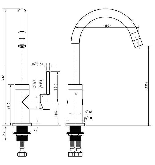 Pavia Gooseneck Kitchen Mixer PGKM