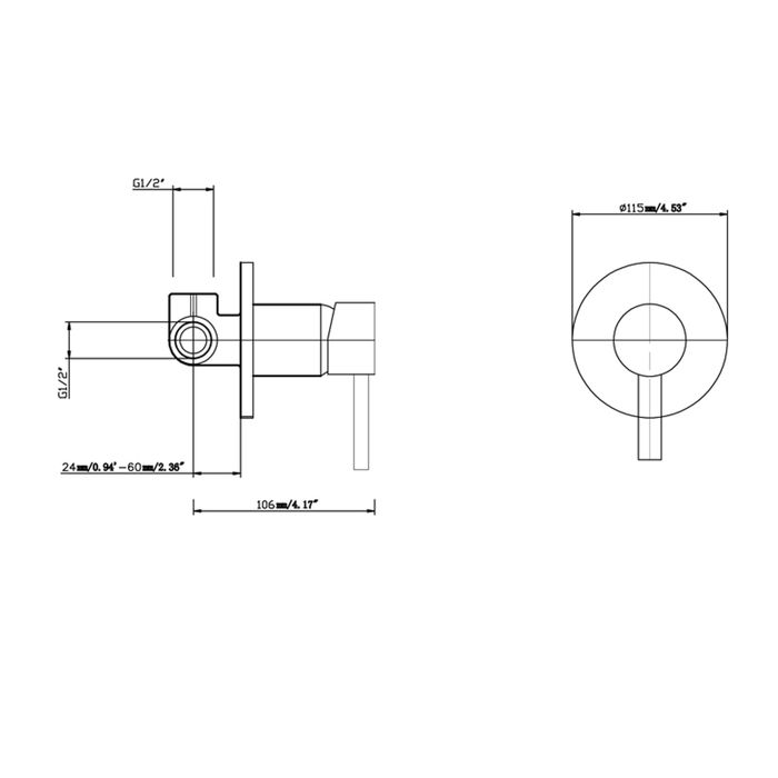 Pavia Shower Mixer Matt Blk PSMB