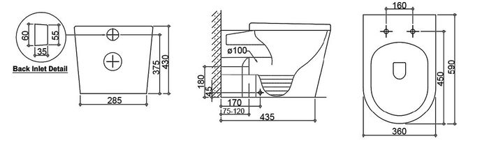 Alzano Matt White Pan and Geberit Inwall Cistern only (Button Order Separately) IAWFPRLPKMW-G-NP