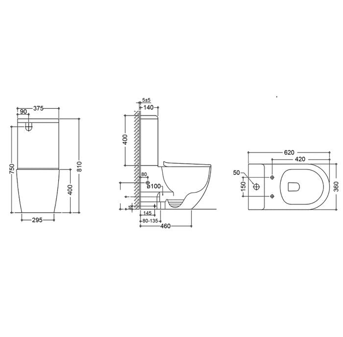 Cosenaz Rimless Toilet Std ICTSPKVA