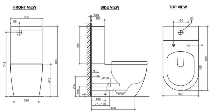 Deluso Rimless Toilet Set IDTSPKRL