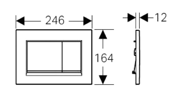 Sigma30 Dual Flush Button Square White With Matt White Trim 115.883.11.1