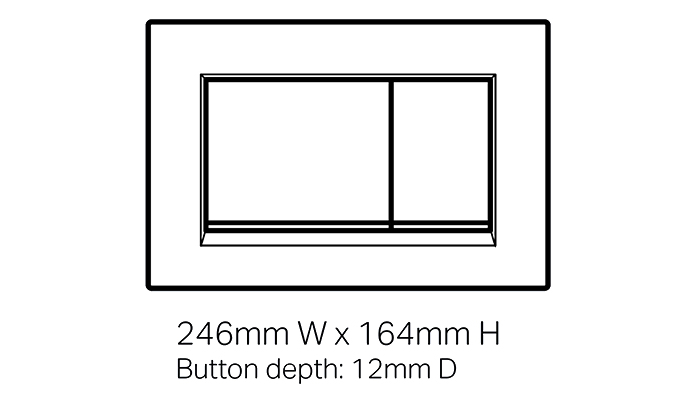 Sigma30 Dual Flush Button Square Matt Black With Chrome Trim 115.883.14.1