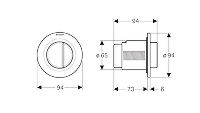 Geberit Round Dual Raised Button 116.045.11.1