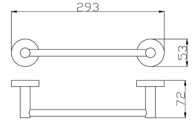 Rondo Towel Bar Black 250mm IS1109B