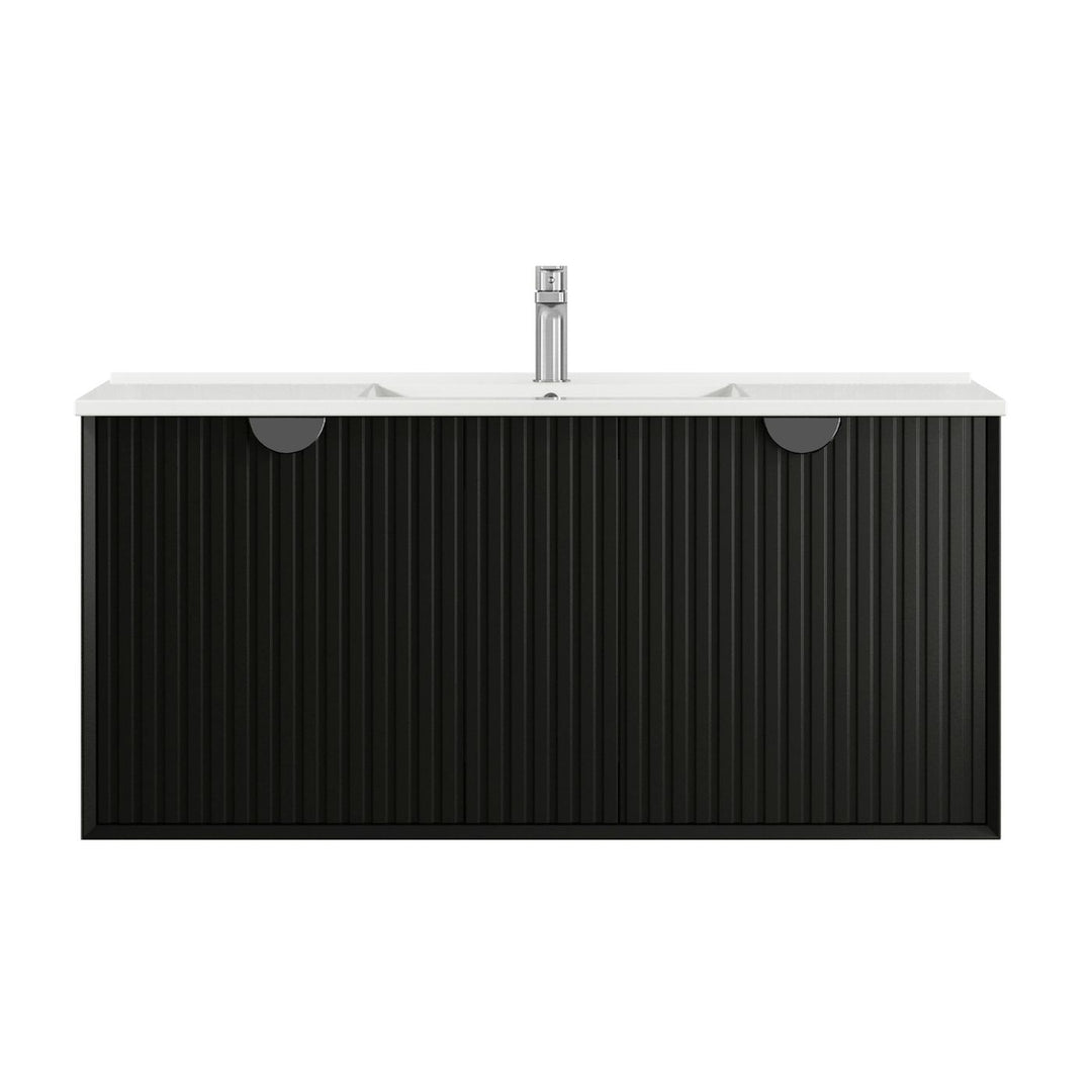 MATTE BLACK MARLO 1200MM WALL HUNG VANITY MA1200BST-CA-12TH