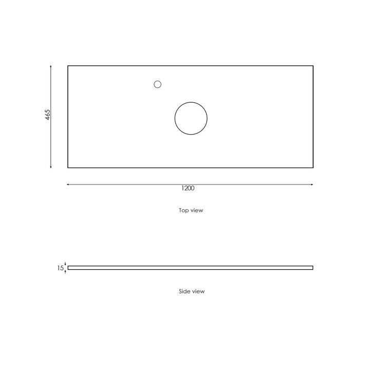 Satin Light Grey Hampton Mark II1200 Wall Hung Empire Light Grey Top 10 O'clock Taphole HPM1200GST-EB-10TH