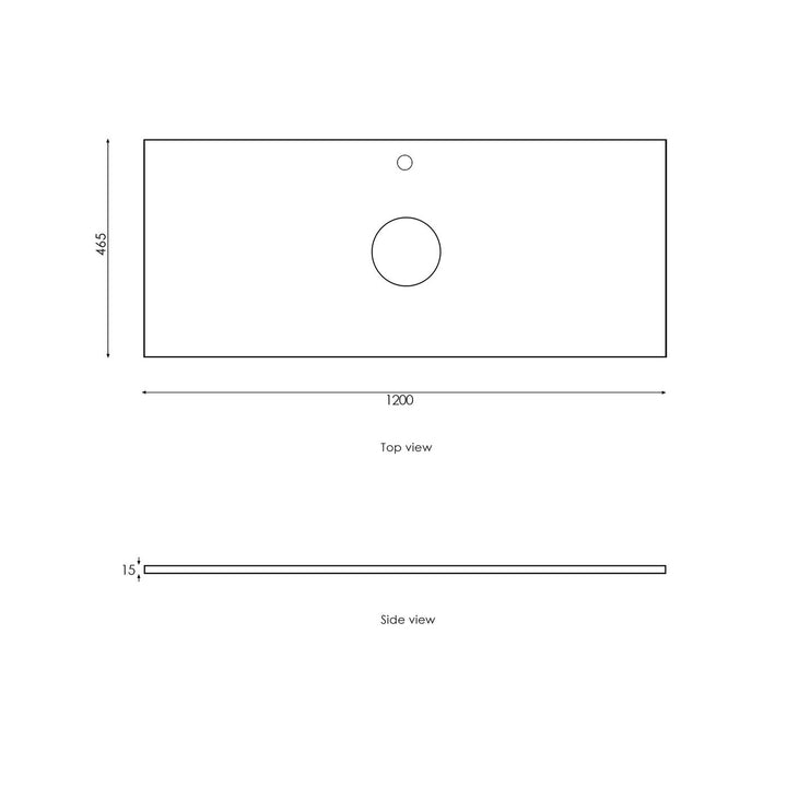 Satin Light Grey Hampton Mark II1200 Wall Hung Empire Light Grey Top 12 O'clock Taphole HPM1200GST-EB-12TH