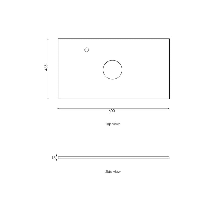 Satin Light Grey Hampton Mark II600 Wall Hung Amani Grey Top 10 O'clock Taphole HPM600GST-G-10TH