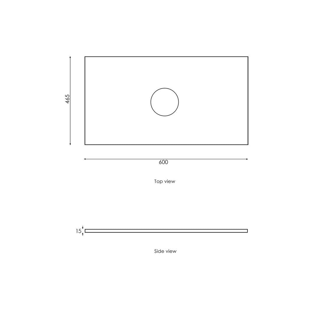 Satin Light Grey Hampton Mark II600 Wall Hung Amani Grey Top No Taphole HPM600GST-G-NTH