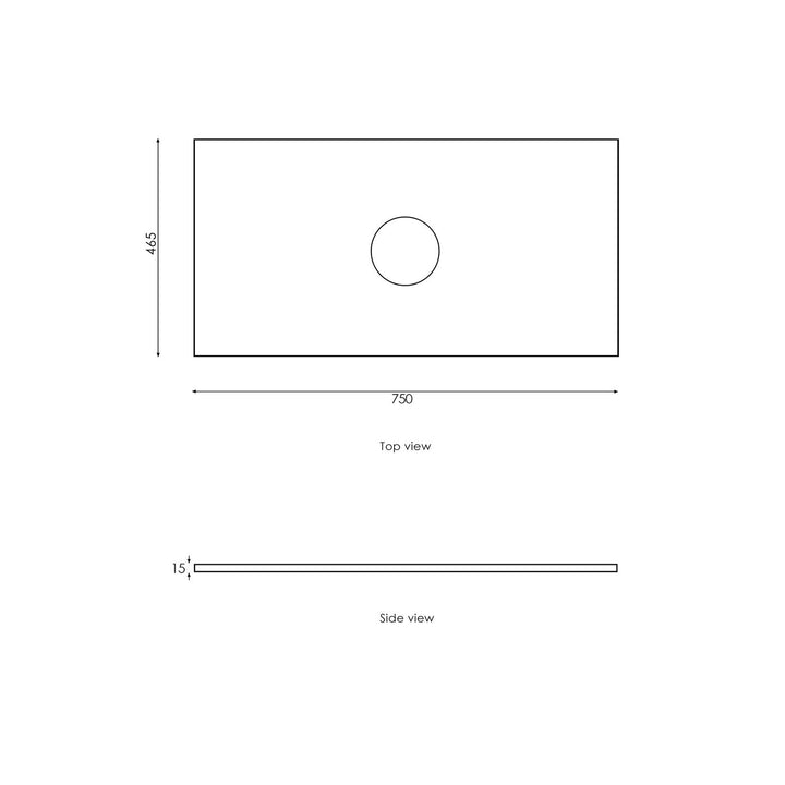 Satin Light Grey Hampton Mark II750 Wall Hung Empire Light Grey Top No Taphole HPM750GST-EB-NTH