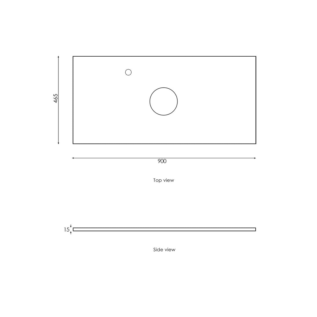 Satin Light Grey Hampton Mark II900 Wall Hung Empire Light Grey Top 10 O'clock Taphole HPM900GST-EB-10TH