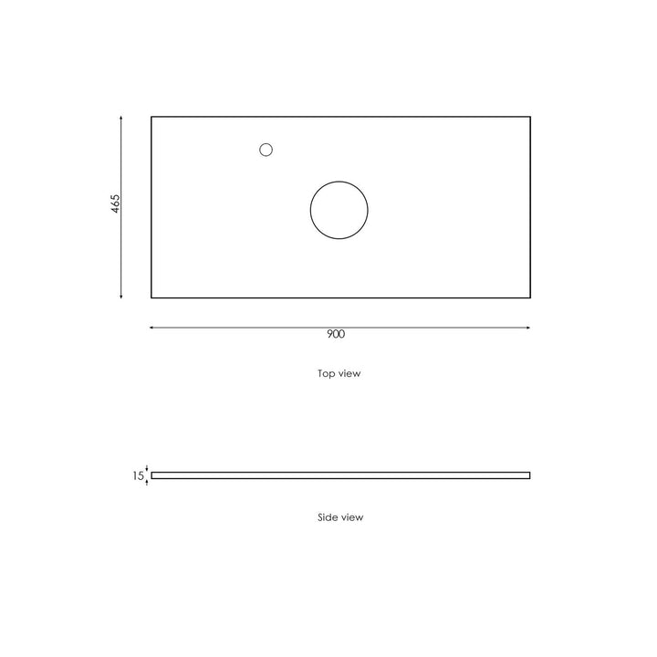 Satin Light Grey Hampton Mark II900 Wall Hung Empire Light Grey Top 10 O'clock Taphole HPM900GST-EB-10TH