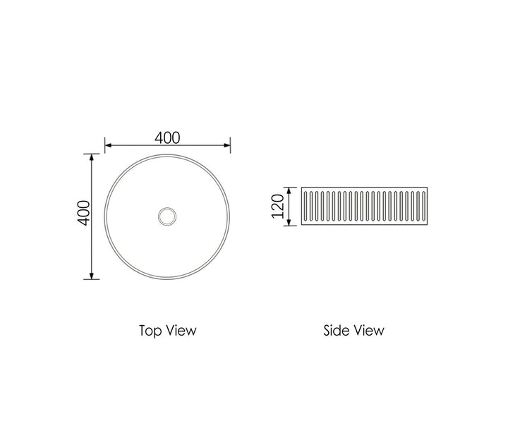 HUDSON Round Concrete White Basin 400mm OT4000CONW