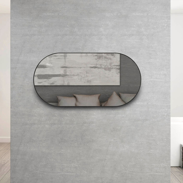 NOOSA OVAL BLACK METAL FRAME MIRROR 1200X600