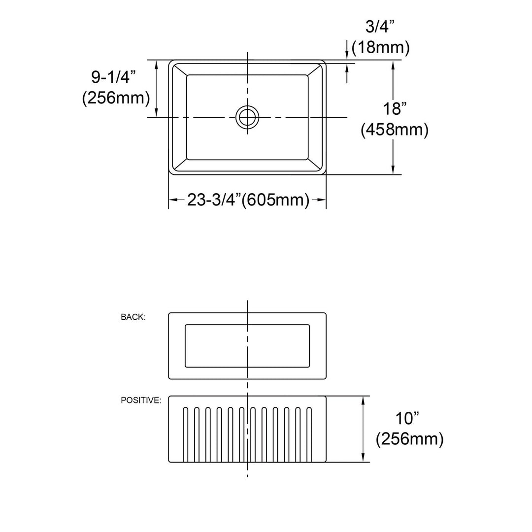 HAMPSHIRE BUTLER SINK 605X455X256