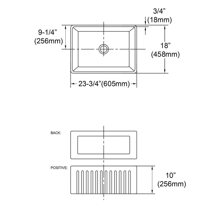 HAMPSHIRE BUTLER SINK 605X455X256