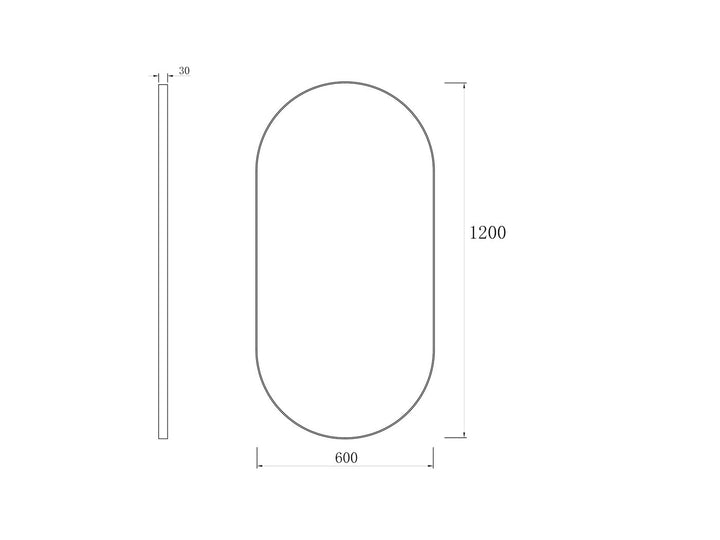 Noosa Oval Brush Gold Frame 1200X600Mirror MFMO1260G