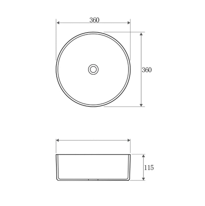 Radius Round Basin Gun Metal 360 OT3600GM