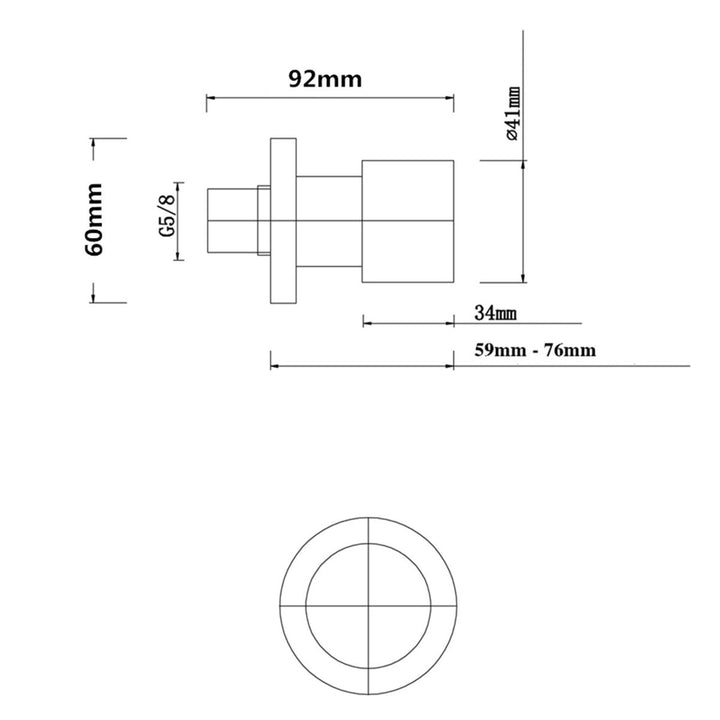 LUCID PIN Round Brushed Shower Wall Taps