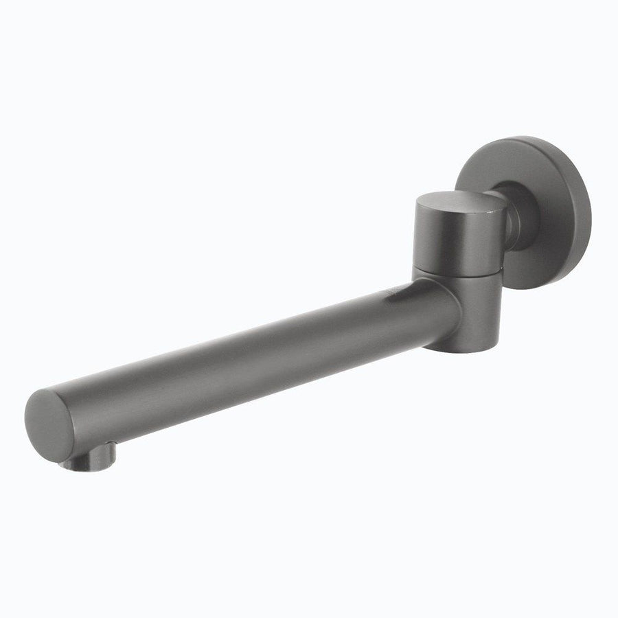 Round Gun Metal Grey Bathtub/Basin Swivel Wall Spout