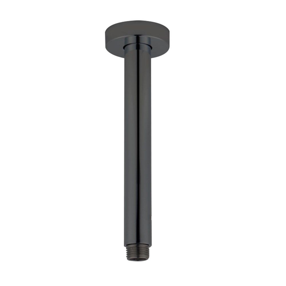 Round Gun Metal Grey Ceiling Shower Arm 200mm