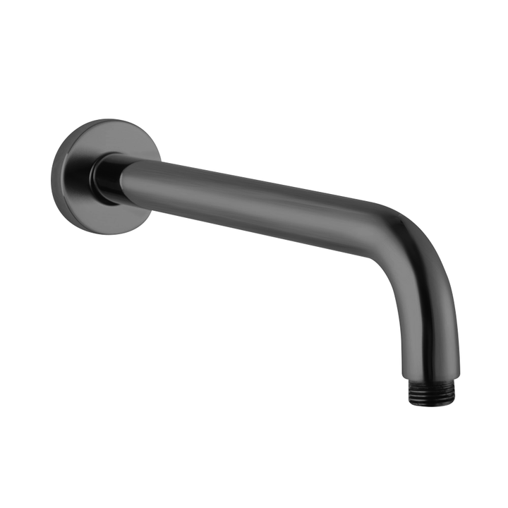 Round Gun Metal Grey Stainless Steel Wall Mounted Shower Arm 400mm