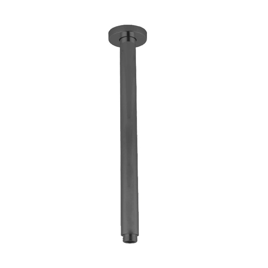 Round Gun Metal Grey Ceiling Shower Arm 400mm