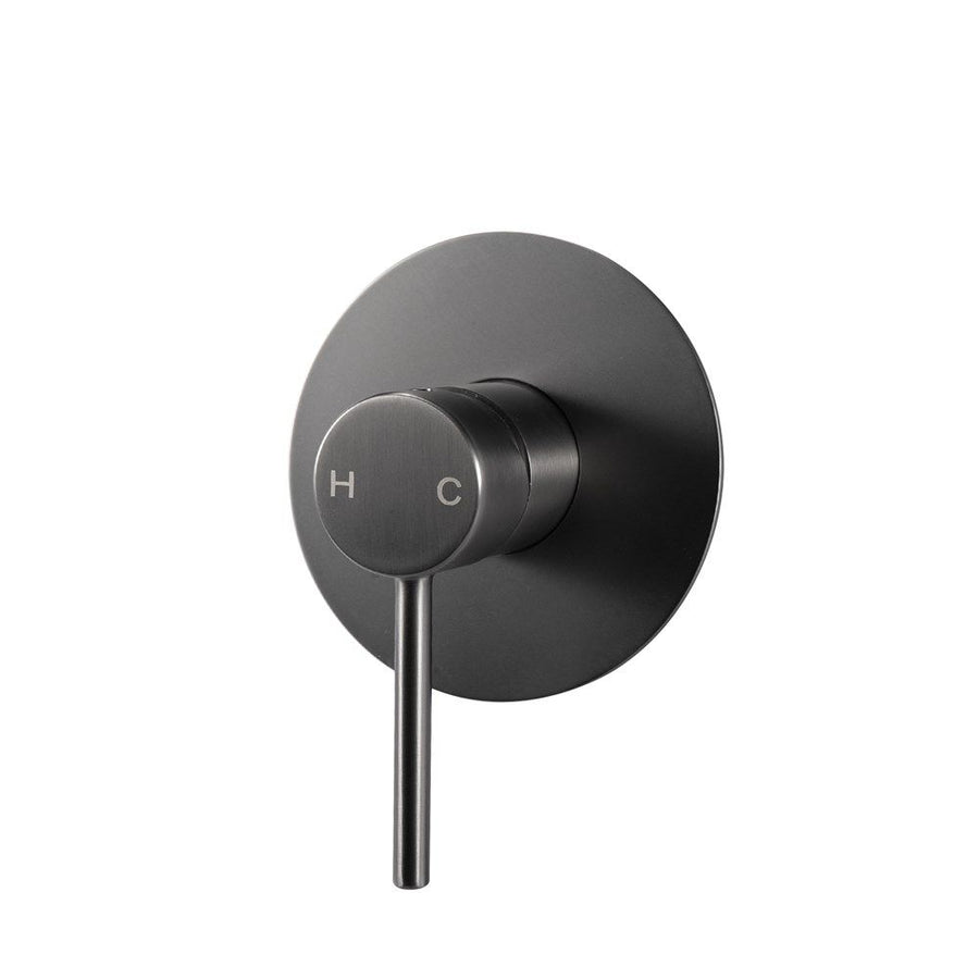 LUCID PIN Gun Metal Grey Round Shower/Bath Wall Mixer(80mm Cover Plate)(color up)