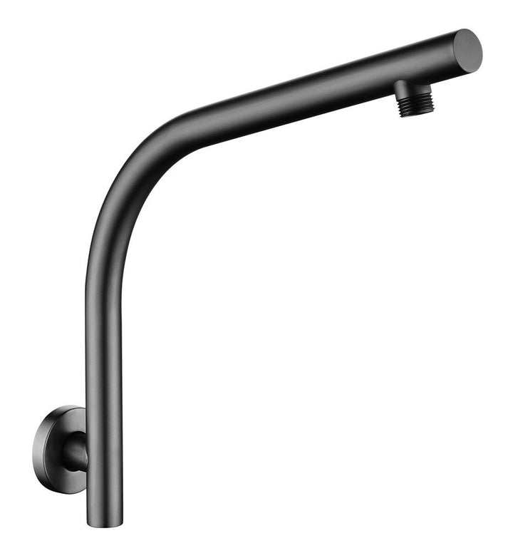 Round Gun Metal Grey Goose-neck Wall Mounted Shower Arm