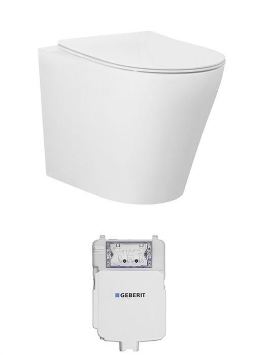 ALZANO MATT WHITE PAN AND GEBERIT INWALL CISTERN ONLY (BUTTON ORDER SEPARATELY) IAWFPRLPKMW-G-NP