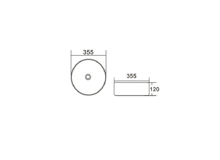 RADIUS ROUND BASIN 355X355 GLOSS WHITE IS4088