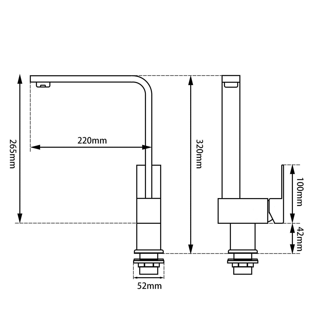 Black Kitchen Sink Mixer Tap