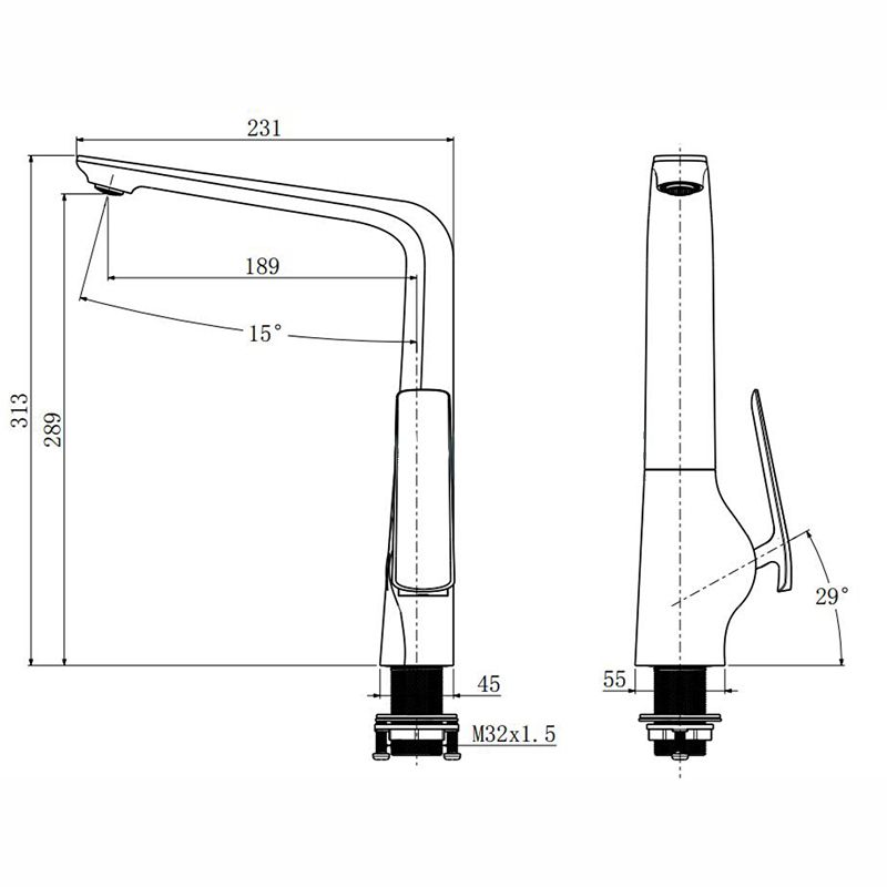 Norico Esperia Matte Black & Chrome Kitchen Mixer