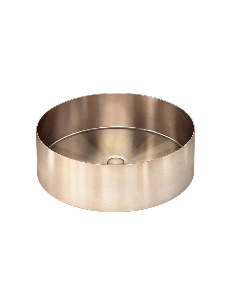 Lavello Round Steel Bathroom Basin 380 x 110 - PVD Champagne