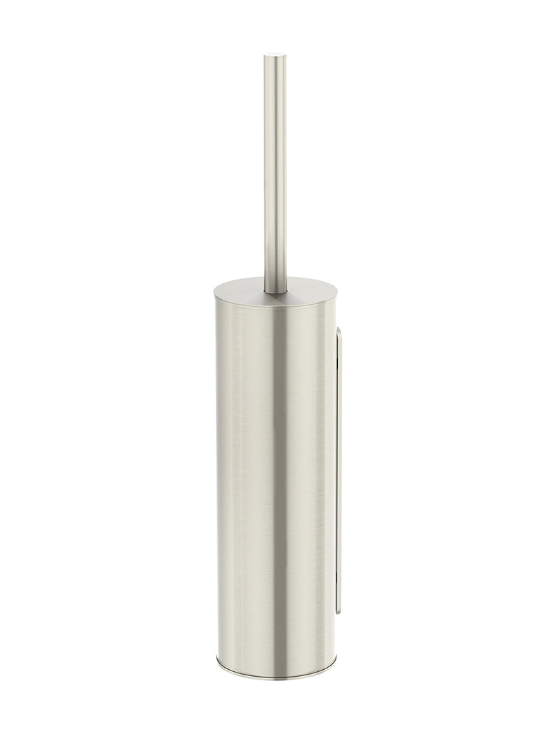 Round Toilet Brush & Holder - PVD Brushed Nickel