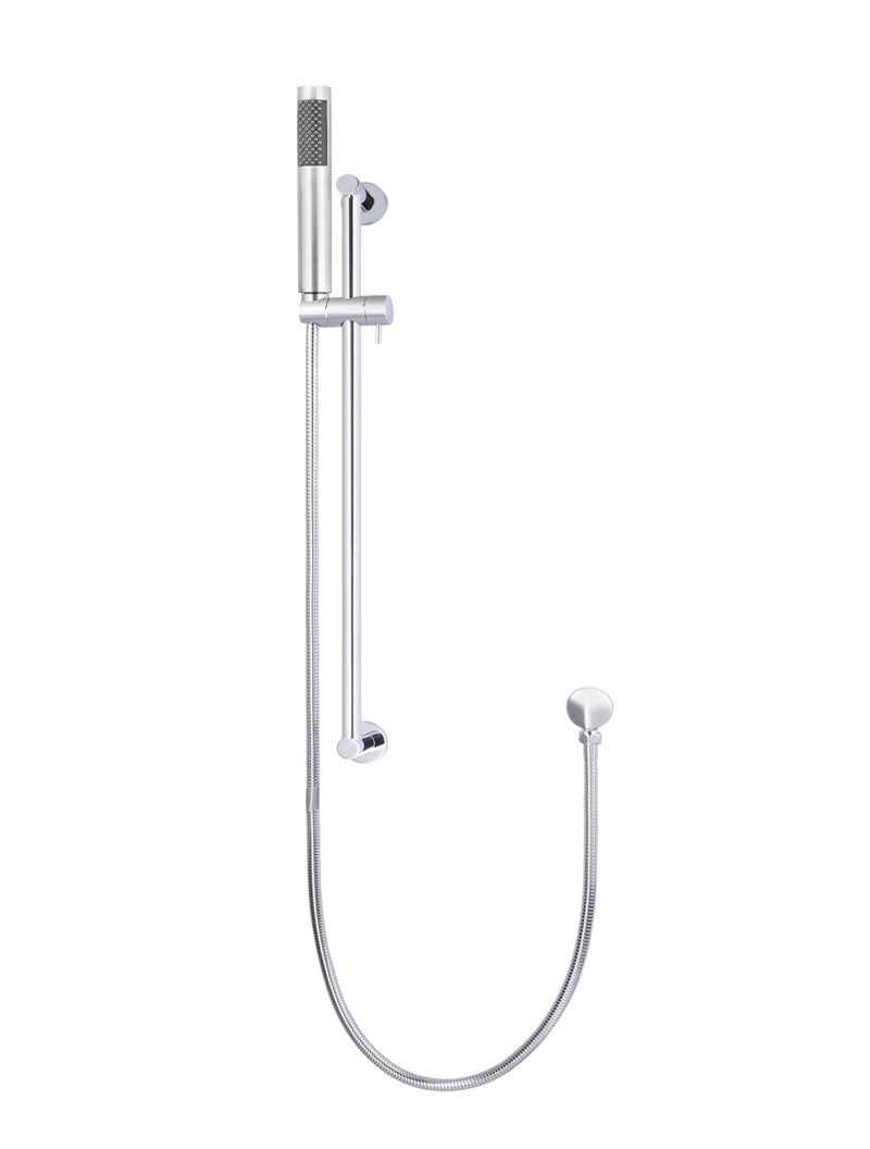 Round Hand Shower on Rail Column - Polished Chrome