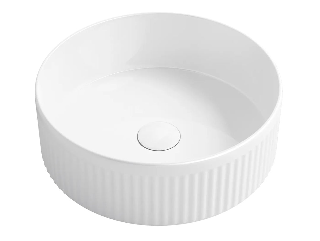 OXFORD 395X395X125 ROUND GLOSS WHITE BASIN