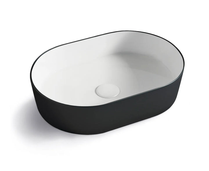 OVAL BASIN MATT BLACK 500X340 OT5035MB