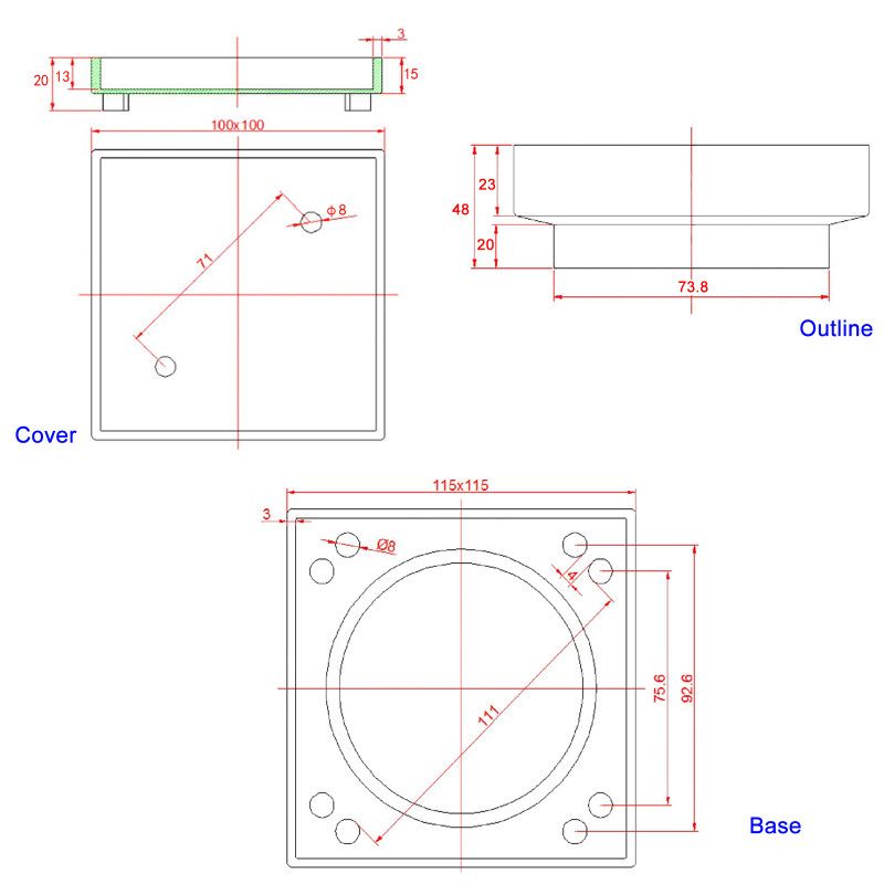 Square Floor Drain