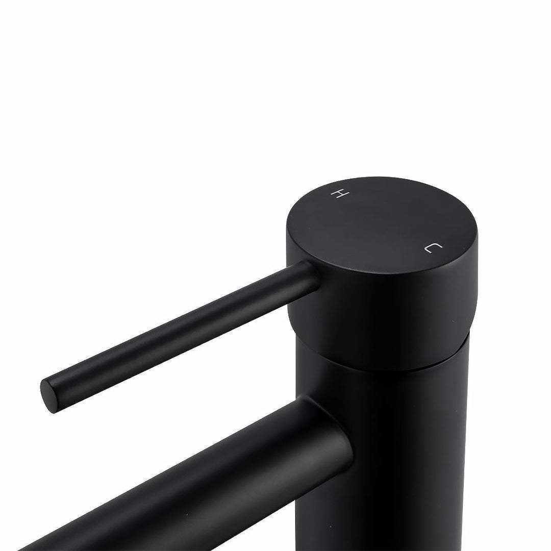 LUCID PIN Series Round Matte Black Basin Mixer