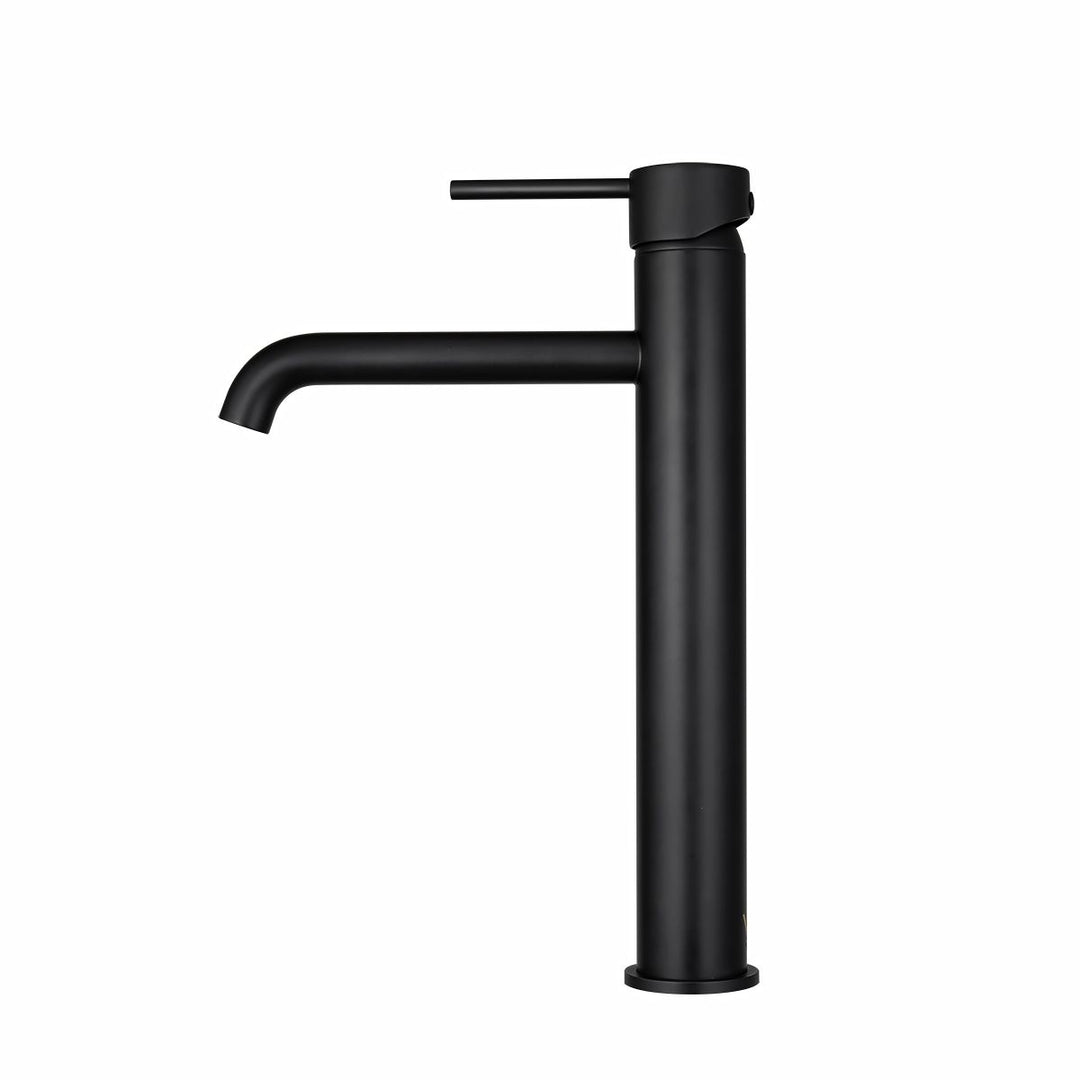 LUCID PIN Series Round Black Tall Basin Mixer