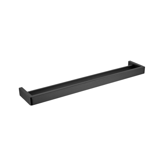 IVANO Series Square Black Double Towel Rail 600mm